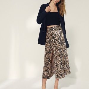 Wilfred Leopard-Print Midi Skirt